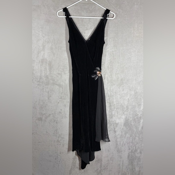Newport News Dresses & Skirts - VTG Newport News Velvet Evening Dress Size 4 Black Y2K 90S Glam Dark Fairy Goth